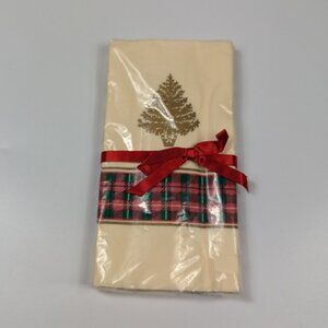 Vintage Hallmark 12 Count Paper Plaid Christmas Tree Guest Towels